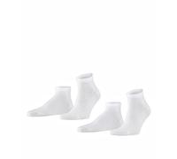 Falke Chaussettes basses Happy Homme – lot de 2 paires coton uni blanc cassé 39-42