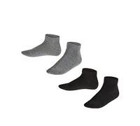 Falke Chaussettes basses 'Happy' - Lot 2 paires coton unies - Mixte enfant 31-34 Noir/Gris