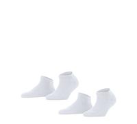 FALKE Happy Double Pack W Sn coton unies lot de 2 paires, Chaussettes basses Femme, Blanc White 2000, 35-38