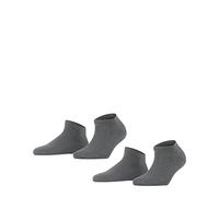 FALKE Femme Happy Double Pack W Sn Coton Unies Chaussettes Basses, Gris Light Grey Melange 3390, 38 EU