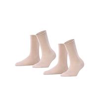 FALKE Happy Double Pack W Sn coton unies lot de 2 paires, Chaussettes basses Femme, Rose Blossom 8645, 35-38