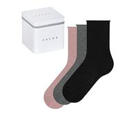 FALKE Happy Box Uni Multipack W So coton unies lot de 3 paires, Chaussettes Femme, Multicolore Black Grey Pink 0020, 35-38