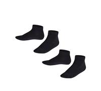 FALKE Happy Double Pack K Sn coton unies lot de 2 paires, Chaussettes basses Mixte enfant, Bleu Navy Blue 0030, 23-26