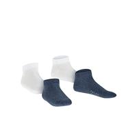 FALKE Happy Double Pack K Sn coton unies lot de 2 paires, Chaussettes basses Mixte enfant, Multicolore Blue White 0040, 27-30