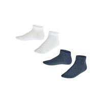 FALKE Happy Double Pack K Sn coton unies lot de 2 paires, Chaussettes basses Mixte enfant, Multicolore Blue White 0040, 23-26