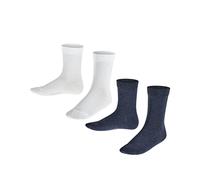 FALKE Happy Double Pack K So coton unies lot de 2 paires, Chaussettes Mixte enfant, Multicolore Blue White 0040, 23-26