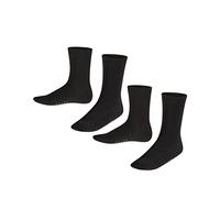 FALKE Happy Double Pack K So coton unies lot de 2 paires, Chaussettes Mixte enfant, Noir Black 0010, 35-38
