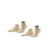 FALKE Happy Double Pack M Sn coton unies lot de 2 paires, Chaussettes basses Homme, Beige Sand Melange 4650, 47-50
