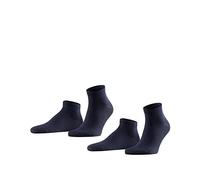 FALKE Happy Double Pack M Sn coton unies lot de 2 paires, Chaussettes basses Homme, Bleu Dark Navy 6375, 47-50