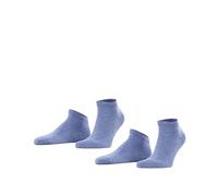 FALKE Happy Double Pack M Sn coton unies lot de 2 paires, Chaussettes basses Homme, Bleu Light Denim 6660, 43-46