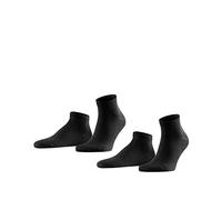 FALKE Happy Double Pack M Sn coton unies lot de 2 paires, Chaussettes basses Homme, Noir Black 3000, 39-42