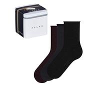 FALKE Happy Giftbox Uni Multipack W So coton unies lot de 3 paires, Chaussettes Femme, Multicolore Black Navy Blue Dark Grey 0050, 35-38