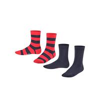 FALKE Happy Stripe Multipack K So coton fantaisie lot de 2 paires, Chaussettes Mixte enfant, Bleu Marine 6120, 23-26