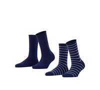 FALKE Happy Stripe Multipack W So coton fantaisie lot de 2 paires, Chaussettes Femme, Bleu Royal Blue 6000, 35-38
