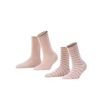 FALKE Happy Stripe Multipack W So coton fantaisie lot de 2 paires, Chaussettes Femme, Rose Blossom 8645, 35-38