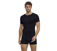 Falke Maillot de corps Warm Round Neck – col rond manches courtes, séchage rapide – Noir S