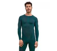 FALKE Warm Round Neck M L/s Sh fil fonctionnel séchage rapide 1 pièce, Couche de base supérieure Homme, Vert Holly 7385, XXL