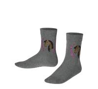 FALKE Horse K So coton fantaisie 1 paire, Chaussettes Mixte enfant, Gris Light Grey Melange 3390, 35-38