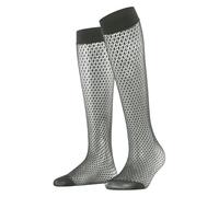 FALKE Kinga Mathe W Kh Transparentes Fantaisie Chaussettes Hautes, Vert Loden 7900, 35-38 Femme