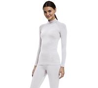 FALKE Maximum Warm High Neck W L/s SH Fil Fonctionnel séchage Rapide 1 pièce, Couche de Base supérieure Femme, Blanc White 2860 Trend, L