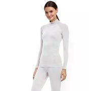 FALKE Maximum Warm High Neck W L/s SH Fil Fonctionnel séchage Rapide 1 pièce, Couche de Base supérieure Femme, Blanc White 2860 Trend, M