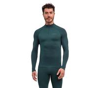 FALKE Maximum Warm High Zip Neck M L/s Sh fil fonctionnel séchage rapide 1 pièce, Couche de base supérieure Homme, Vert Holly 7385, XXL