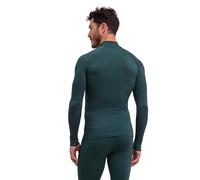 FALKE Maximum Warm High Zip Neck M L/s SH Fil Fonctionnel séchage Rapide 1 pièce, Couche de Base supérieure Homme, Vert Holly 7385 Trend, XL