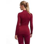 FALKE Maximum Warm High Zip Neck W L/s SH Fil Fonctionnel séchage Rapide 1 pièce, Couche de Base supérieure Femme, Rouge Merlot 8117 Trend, M