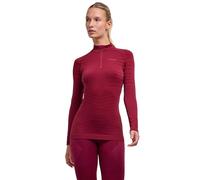 FALKE Maximum Warm High Zip Neck W L/s Sh fil fonctionnel séchage rapide 1 pièce, Couche de base supérieure Femme, Rouge Merlot 8117, XL
