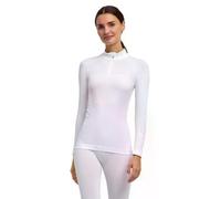 FALKE Maximum Warm High Zip Neck W L/s Sh fil fonctionnel séchage rapide 1 pièce, Couche de base supérieure Femme, Blanc White 2860, S