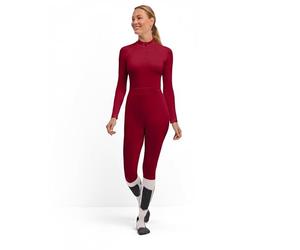 FALKE Maximum Warm Long W Ti Fil Fonctionnel séchage Rapide Femme Couche de Base inférieure, Rouge Merlot 8117, S