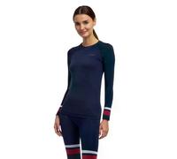 FALKE Maximum Warm Trend Round Neck W L/s Sh fil fonctionnel séchage rapide 1 pièce, Couche de base supérieure Femme, Bleu Space Blue 6116, XL