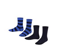 FALKE mixte enfant Happy Stripe 2-Pack chaussettes respirantes coton renforcées douces sur la peau fantaisie couture plate aux orteils pour vie quotidienne école multipack lot de 2 paires