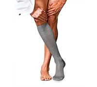 FALKE No. 10 M Kh coton unies 1 paire, Chaussettes longues Homme, Gris Light Grey Melange 3390, 43-44