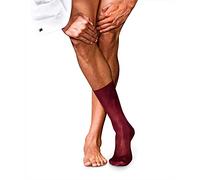 FALKE No. 4 M So soie unies 1 paire, Chaussettes Homme, Rouge Barolo 8596, 41-42