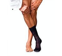 FALKE No. 4 M So soie unies 1 paire, Chaussettes Homme, Bleu Dark Navy 6370, 39-40