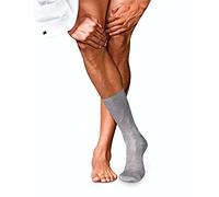 FALKE No. 9 M So coton unies 1 paire, Chaussettes Homme, Gris Light Grey Melange 3390, 43-44