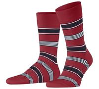 Falke Pour des hommes Marina Stripe Rayé Coton Chaussettes - rouge