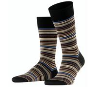 Falke Pour des hommes Microblock Rayé Coton Chaussettes - Gris