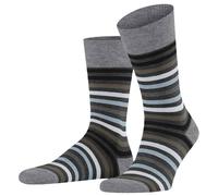 Falke Pour des hommes Tinted Stripe Rayé La laine Chaussettes - Gris