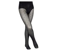 FALKE Romantic Dot K Ti transparents épais fantaisie 1 paire, Collants Mixte enfant, Noir Black 3009, 152-164