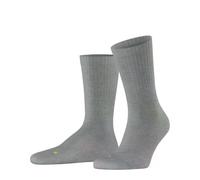 FALKE Chaussettes unisexes Run Rib Crew U So en coton - Matériau fonctionnel uni - 1 paire - Gris clair 3400, 42-43