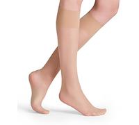 FALKE Seidenglatt 15 DEN W KH transparentes unies 1 paire, Chaussettes longues Femme, Effet peau (Crystal 4409), 39-42