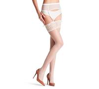 FALKE Seidenglatt 15 DEN W STO transparent uni 1 paire, Bas autofixant Femme, Blanc (Off-White 2059), M