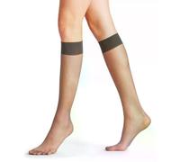 FALKE Chaussettes hautes pour femme - Soie lisse - 15 DEN W Kh - Transparentes - Couleur unie - Gris carbone 3275-39-42