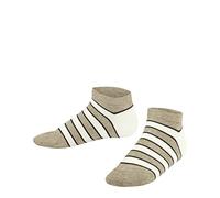 FALKE Simple Stripes K Sn coton fantaisie 1 paire, Chaussettes basses Mixte enfant, Beige Sand Melange 4650, 35-38