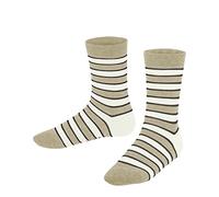 FALKE Simple Stripes K So coton fantaisie 1 paire, Chaussettes Mixte enfant, Beige Sand Melange 4650, 23-26