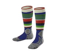 FALKE SK2 Intermediate K Kh laine fil fonctionnel 1 paire, Chaussettes de ski Mixte enfant, Bleu Yve 6714 Trend, 23-26