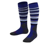 FALKE SK2 Intermediate Stripes K KH laine chaudes épaisses 1 paire, Chaussettes de ski Mixte enfant, Bleu (Yve 6714), 31-34