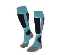 FALKE SK2 Intermediate W Kh laine 1 paire, Chaussettes de ski Femme, Turquoise Peacock Blue 6536, 35-36